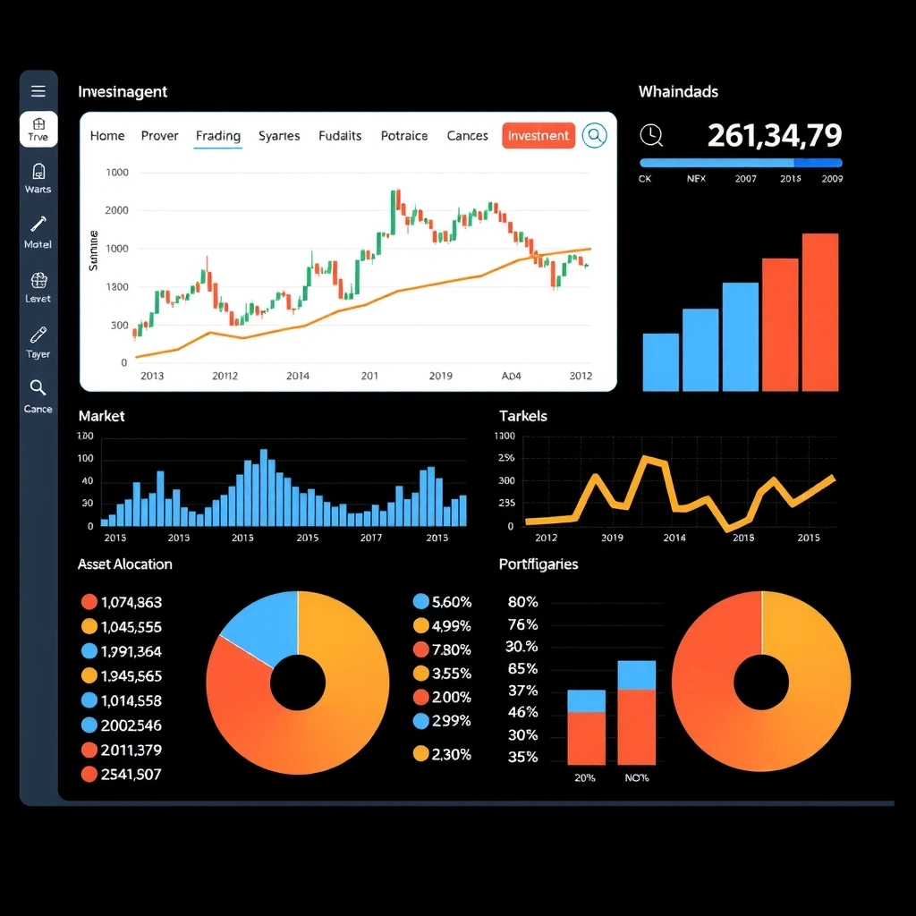Juego de estrategia de inversión con gráficos financieros